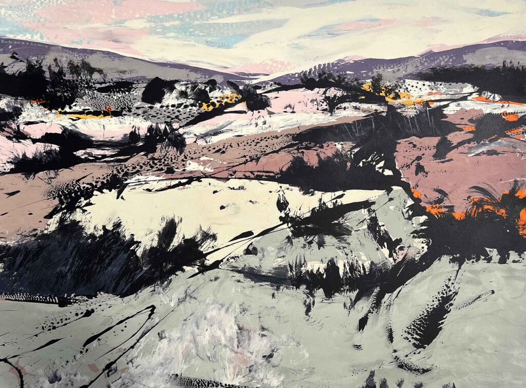 Roam Silkscreen Painting 56x76cm Available Gail Mason