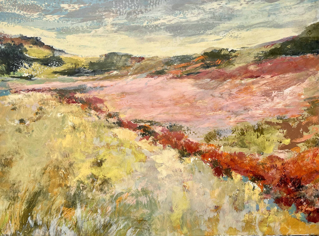 Swathe Silkscreen Painting 56x76cm Available Gail Mason